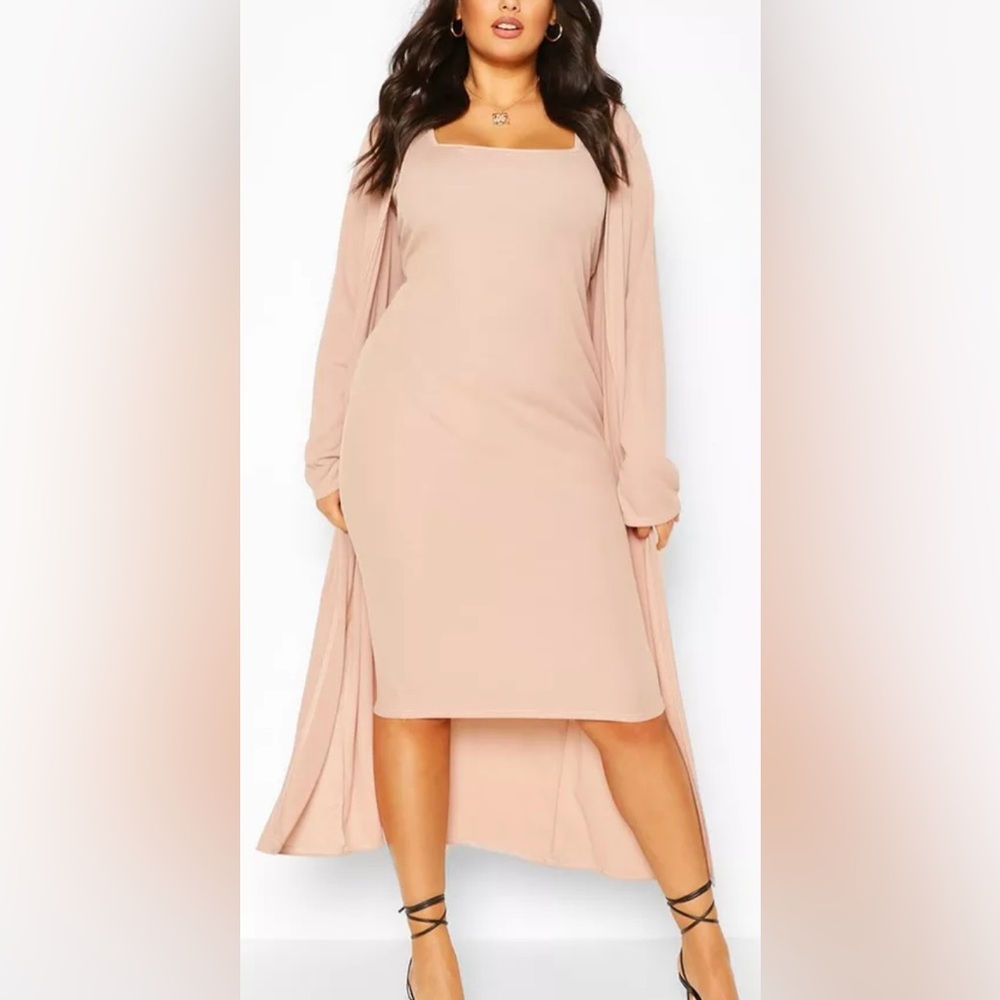 Boohoo Ribbed‎ Long Line Kimono- Size 8 New with Tags